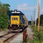 Conrail wayfreight prepares for run-around on famed 'Blue Comet' route