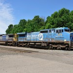 CSX locomotive consist noteworthy for its rare Blue paint