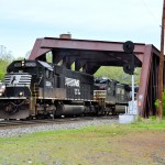 Norfolk Southern train 38G crosses the Lehigh Canal
