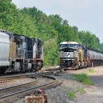 Ethanol empties train waits to head west